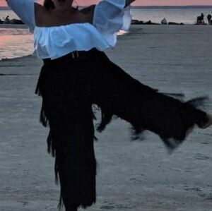 Fun! Eloquii Black Fringe pants